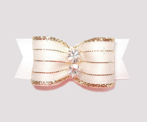 #2169 - 5/8" Dog Bow - Razzle Dazzle, Angelic White #2169 - 5/8" Dog Bow - Razzle Dazzle, Angelic White